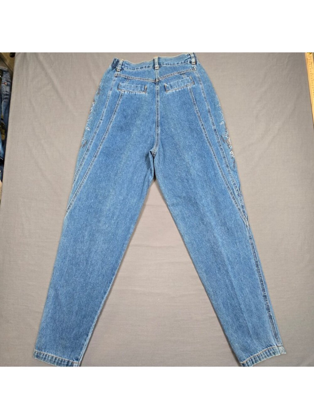 Vintage Newport News Size 10 Denim Embroidered Straight Leg Jeans Blue Casual - Picture 4 of 5